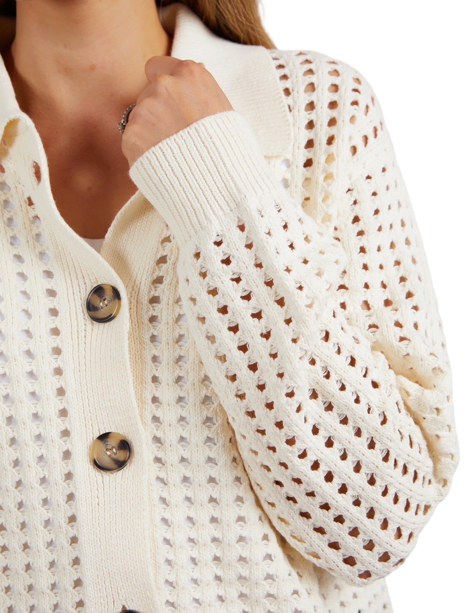 Foxwood - Clover Knit Cardi - Vintage White