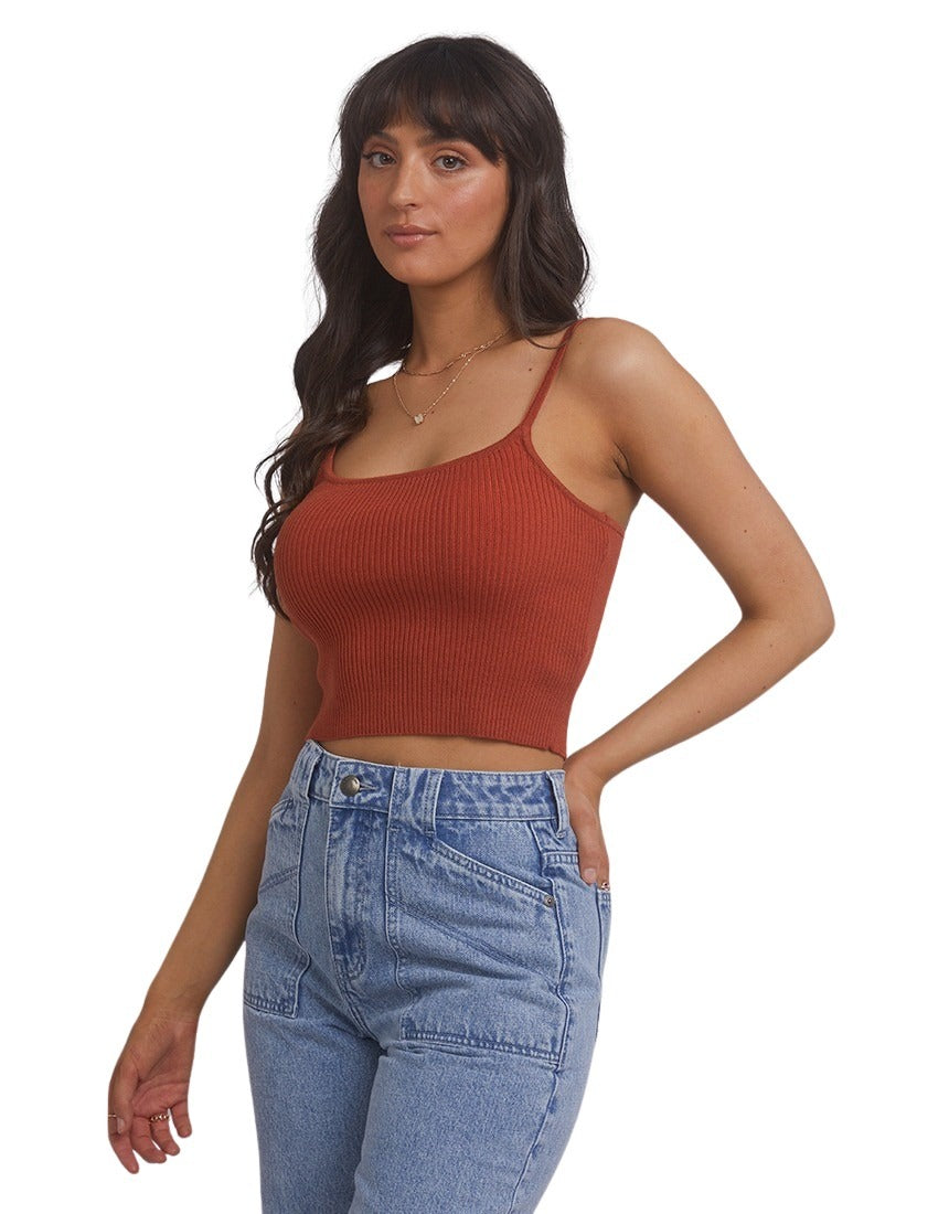 All About Eve - Greta Knit Top - Rust - Last One Size 8!