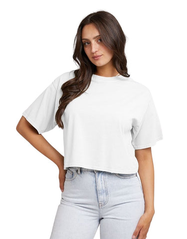 All About Eve - Crop Tee - White - Last One Size 14!