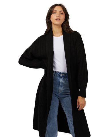 All About Eve - Serena Long Line Cardi - Black