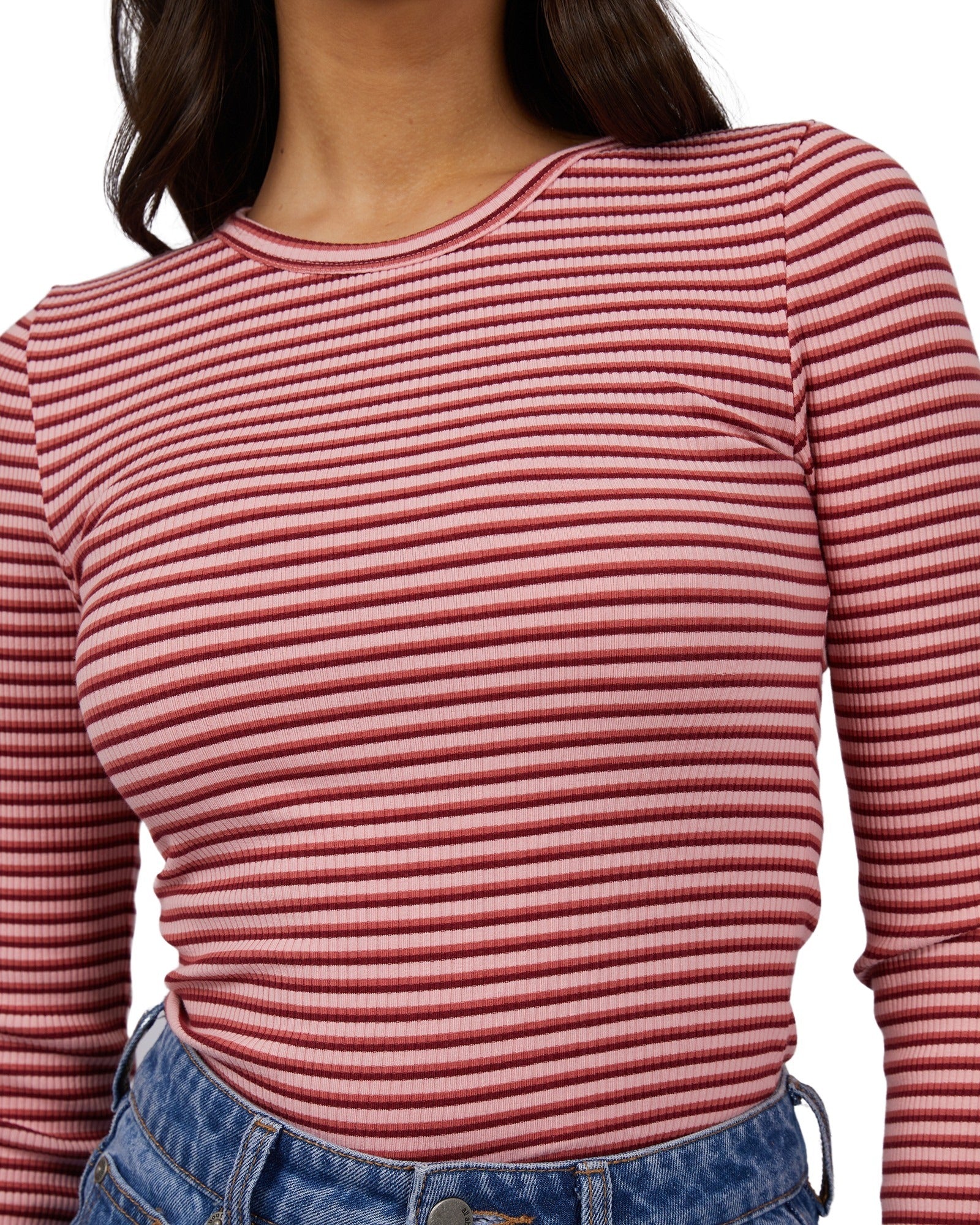 All About Eve - Eve Rib Stripe Long Sleeve - Pink