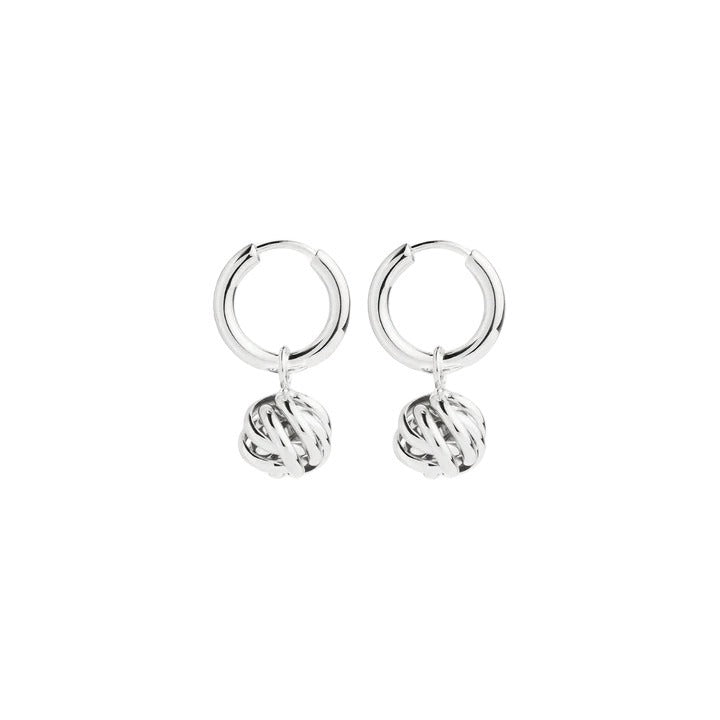 Najo E6823 Nest Silver Huggie Earrings