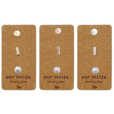 Ear Mints - Disc / Bar / Pearl 3 Earring Set