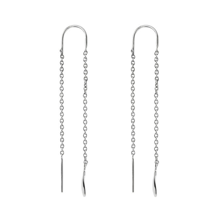 Najo E5571 Double Beat Thread Silver Earrings