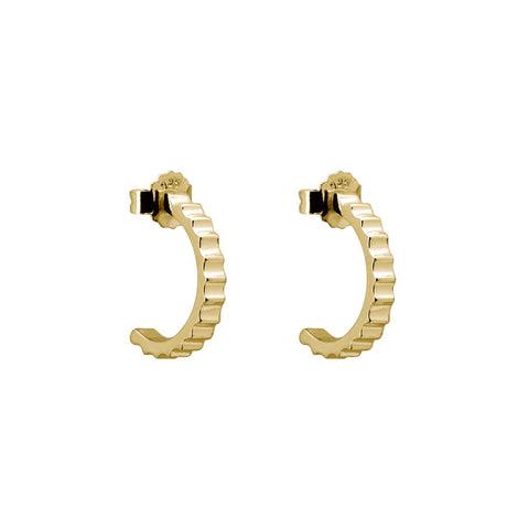 Murkani - Fluted Hoop Earrings Yellow Gold
