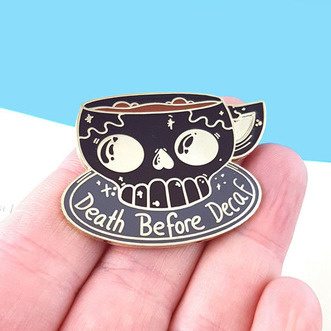 Lapel Pin - Death Before Decaf