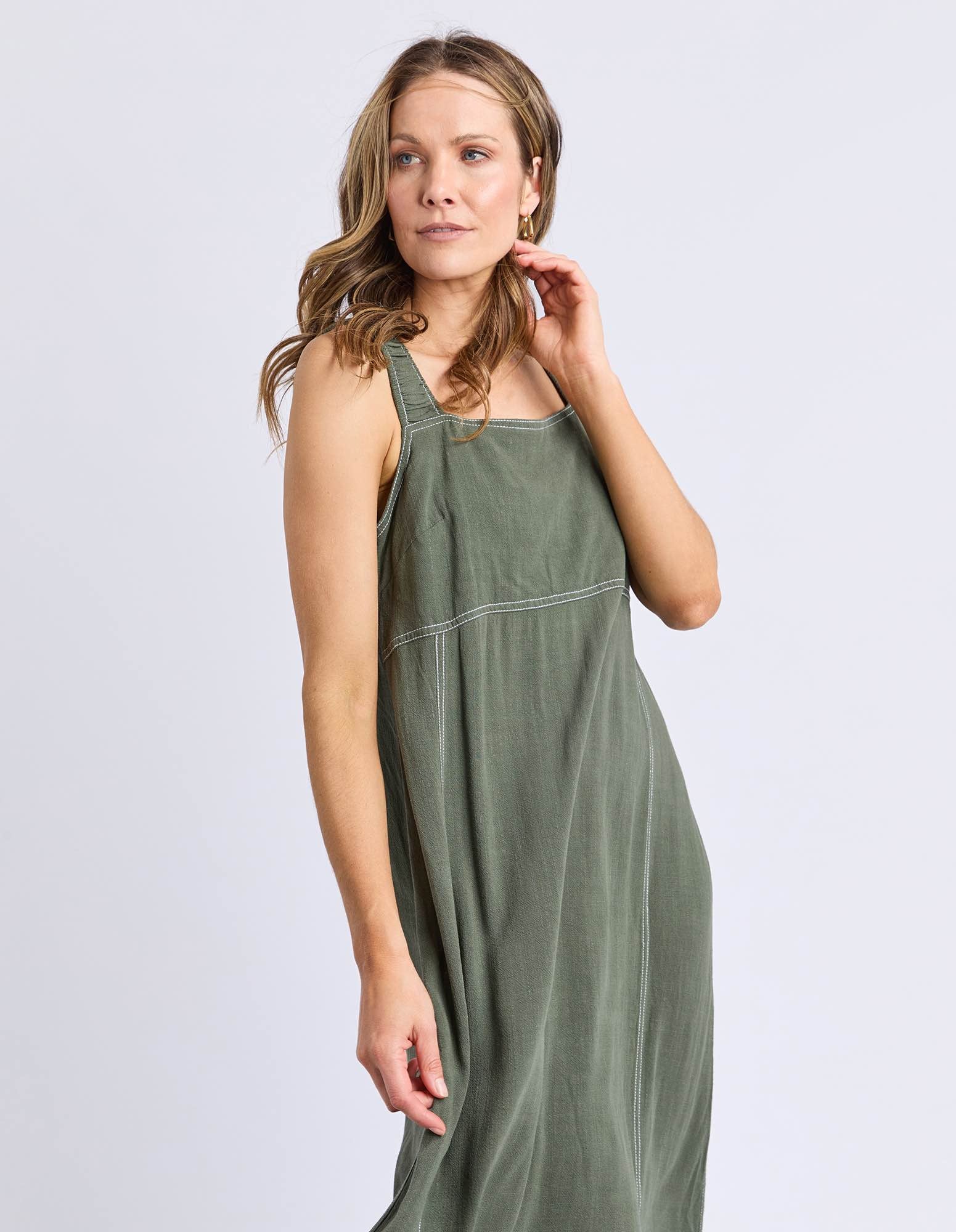 Foxwood Sage Dress - Khaki
