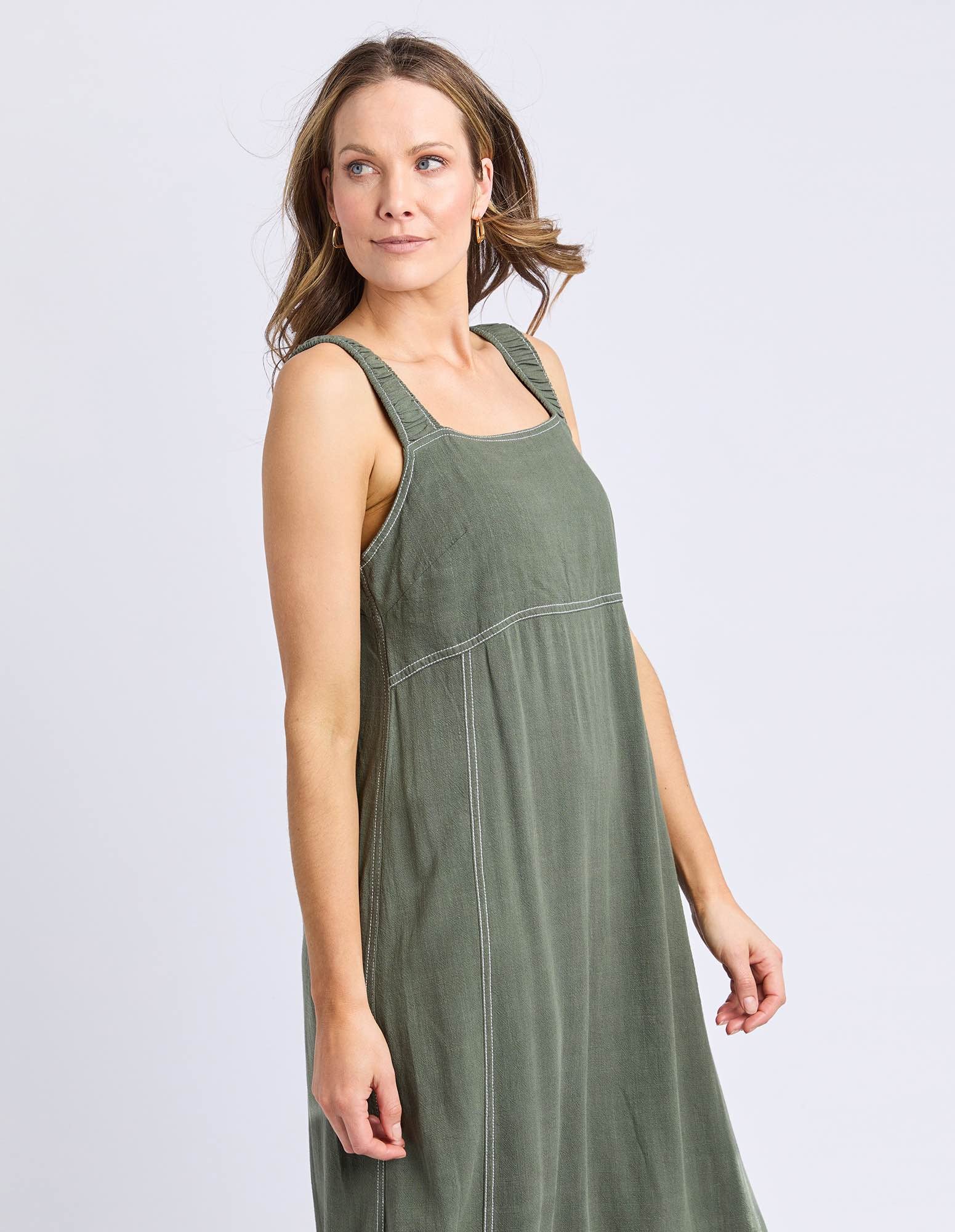 Foxwood Sage Dress - Khaki