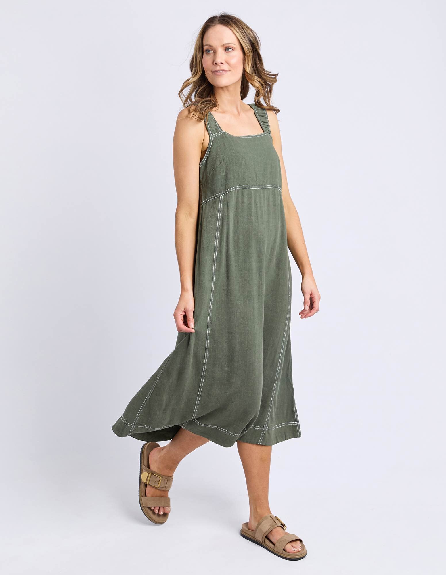 Foxwood Sage Dress - Khaki