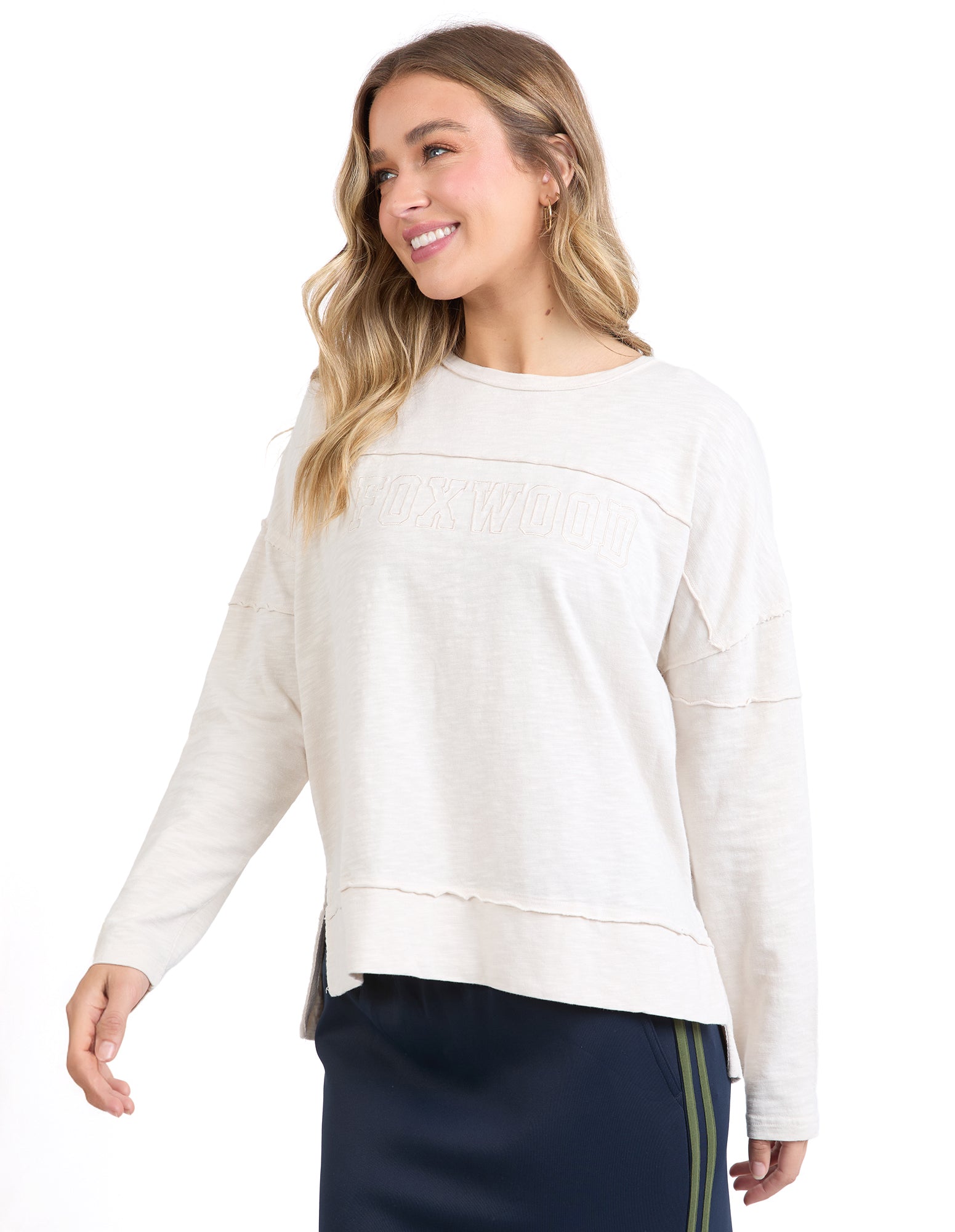 Foxwood - Throw On Long Sleeve Tee - Bone