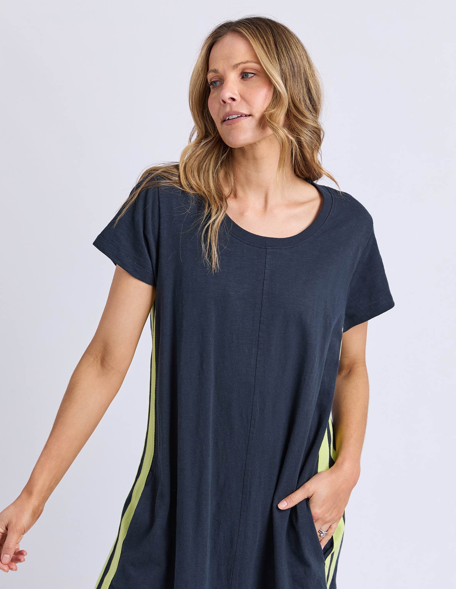 Foxwood Recovery Dress - Navy & Neon Lemon