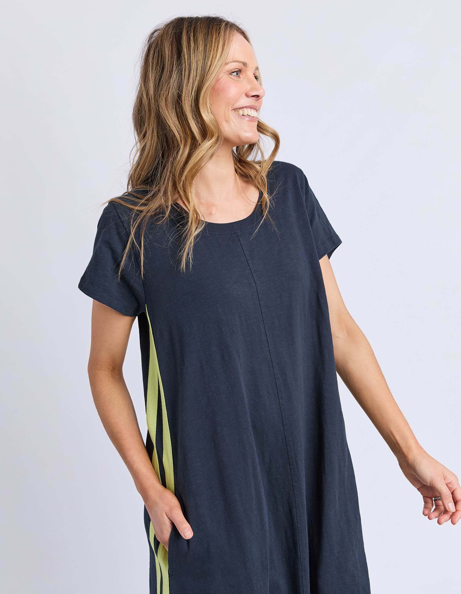 Foxwood Recovery Dress - Navy & Neon Lemon