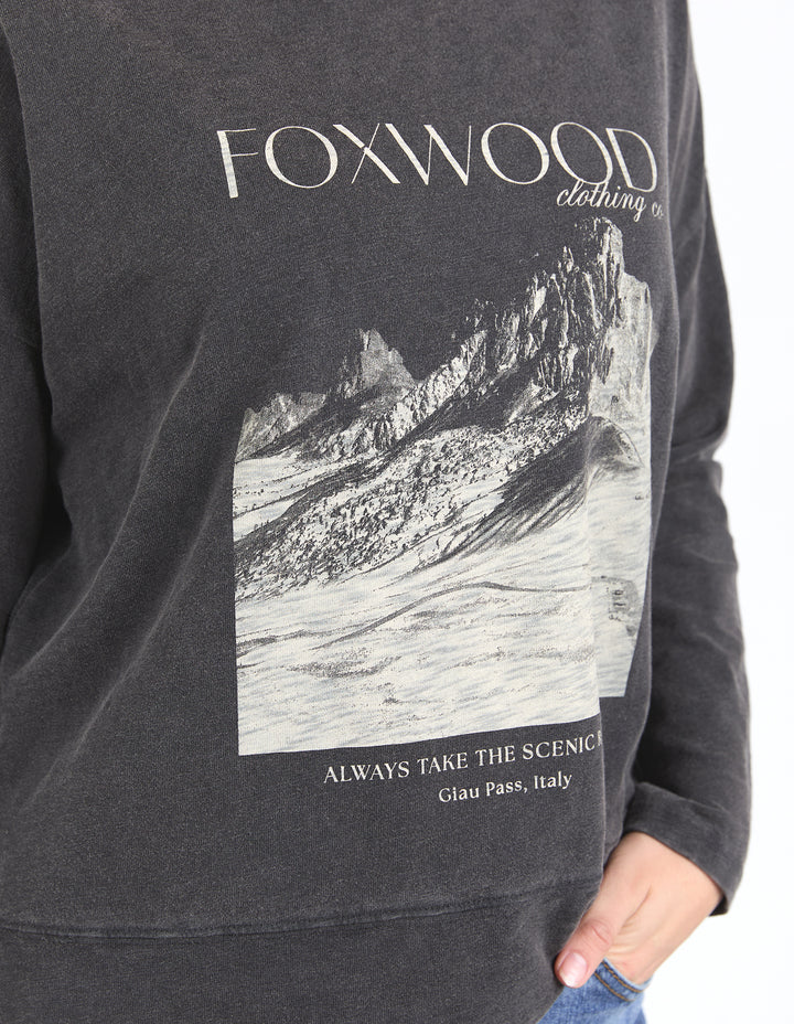Foxwood - Scenic Route Long Sleeve - Washed Black