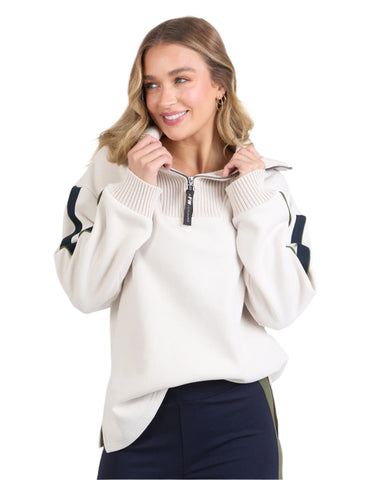 Knit Collar Crew Bone