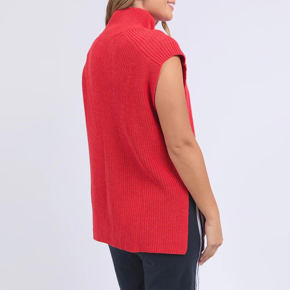 Foxwood - Layla Zip Knit Vest - Red - Last Ones Size 8 & 12!