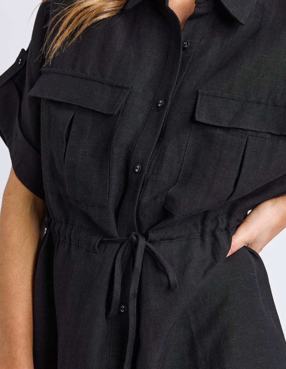 Foxwood Willow Shirt Dress - Black