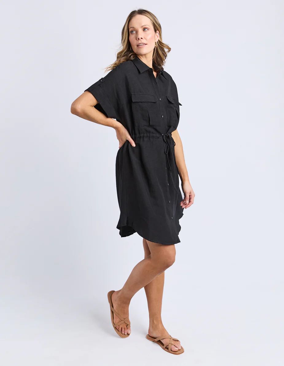 Foxwood Willow Shirt Dress - Black