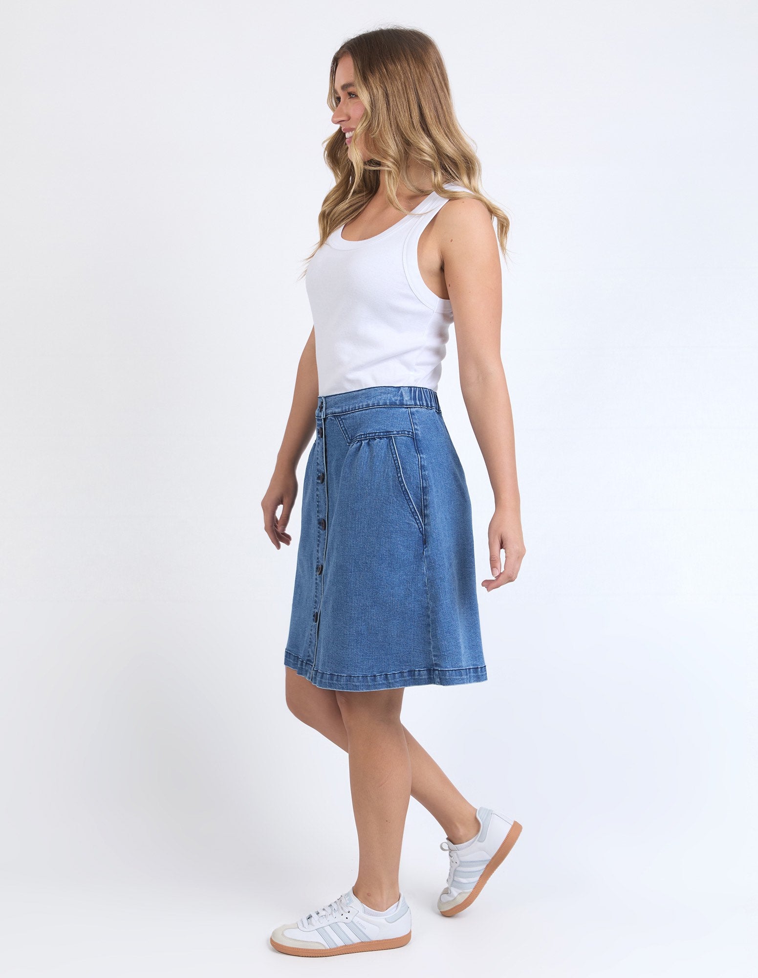 Foxwood Amanda Skirt - Light Blue Denim