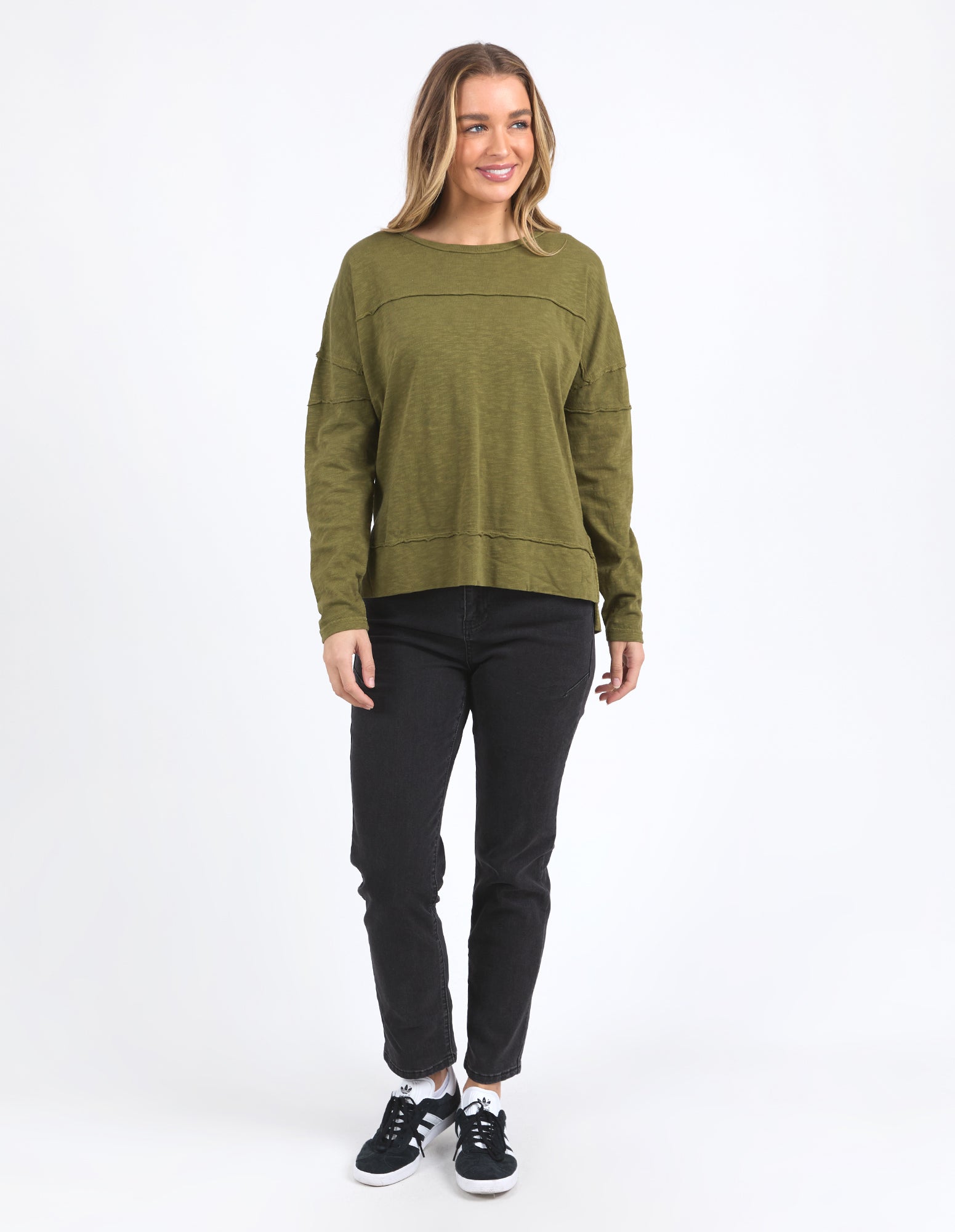 Foxwood - Jayne Throw On Top - Olive