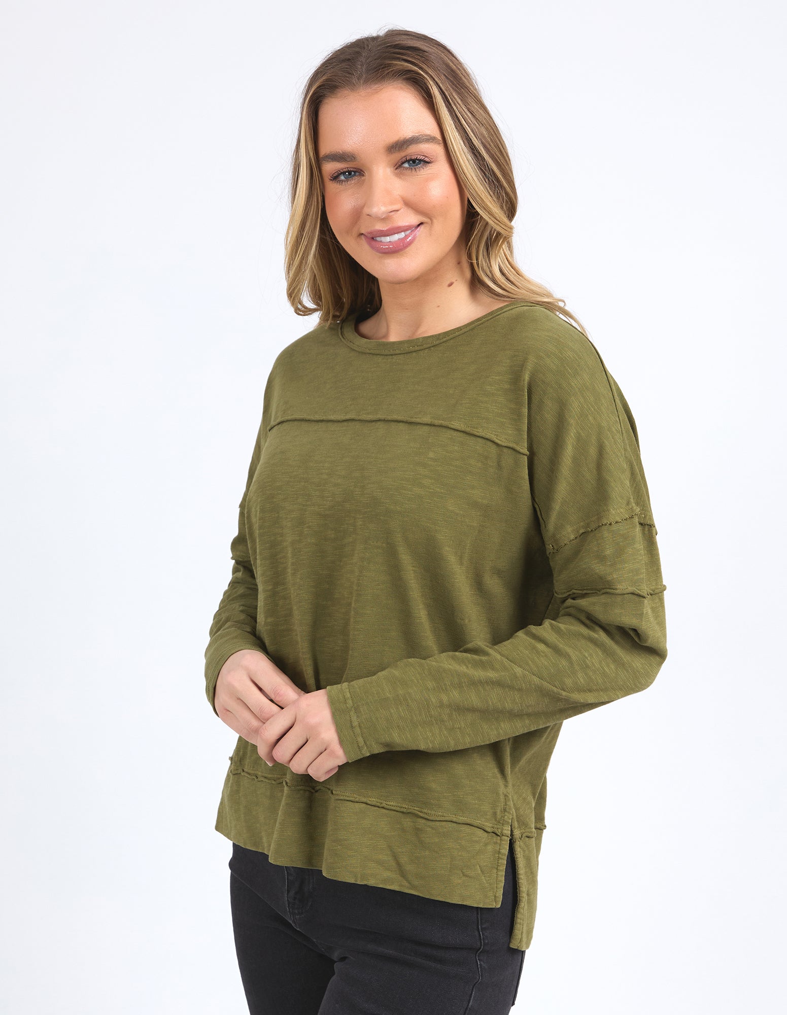 Foxwood - Jayne Throw On Top - Olive