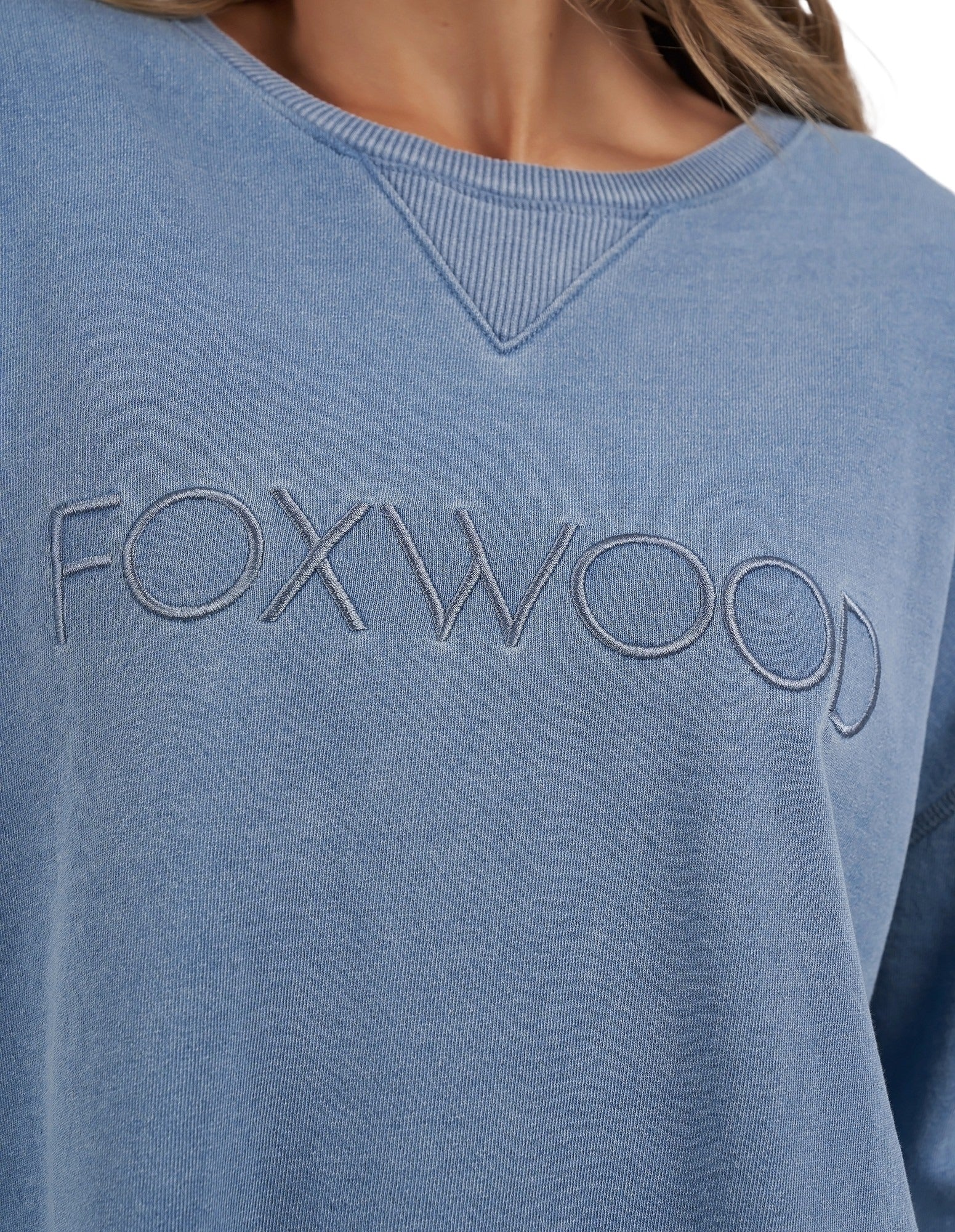 Foxwood Washed Simplified Crew - Blue - NEW COLOUR!