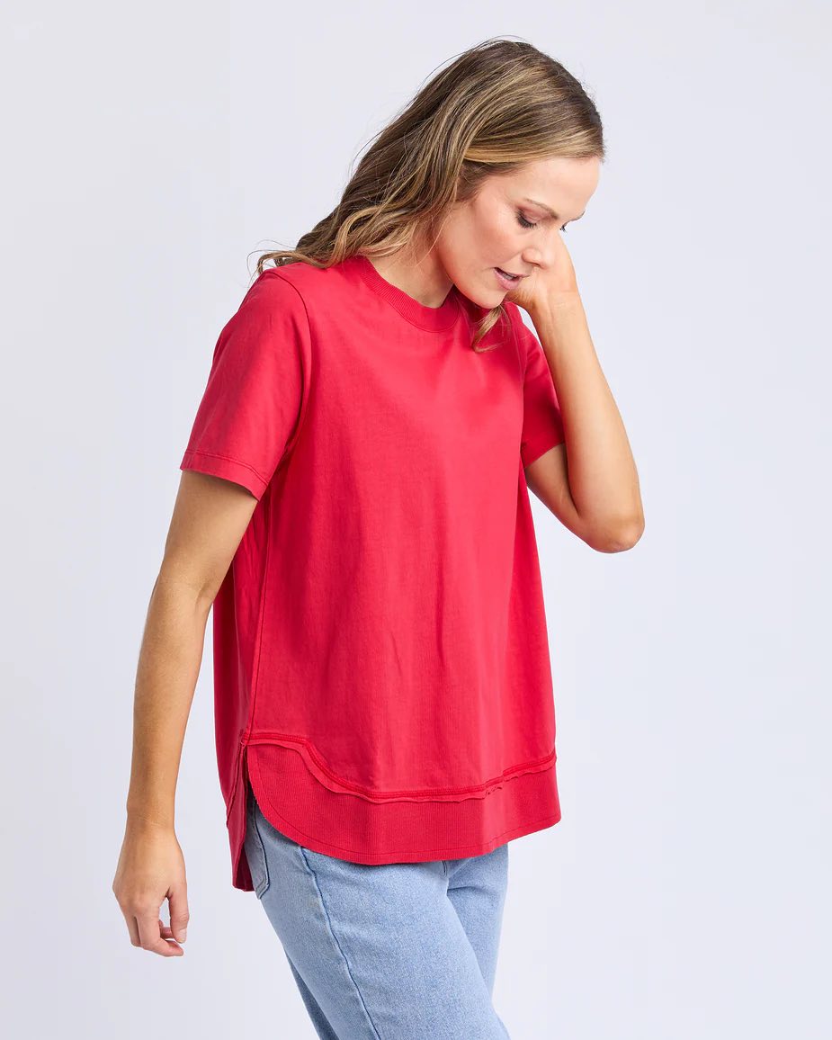 Foxwood - Farrah Short Sleeve Tee - Crimson Red