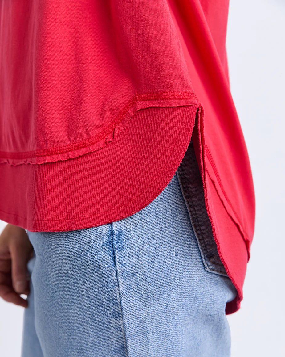 Foxwood - Farrah Short Sleeve Tee - Crimson Red