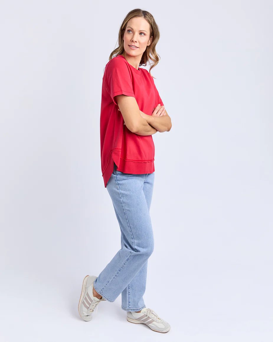 Foxwood - Farrah Short Sleeve Tee - Crimson Red