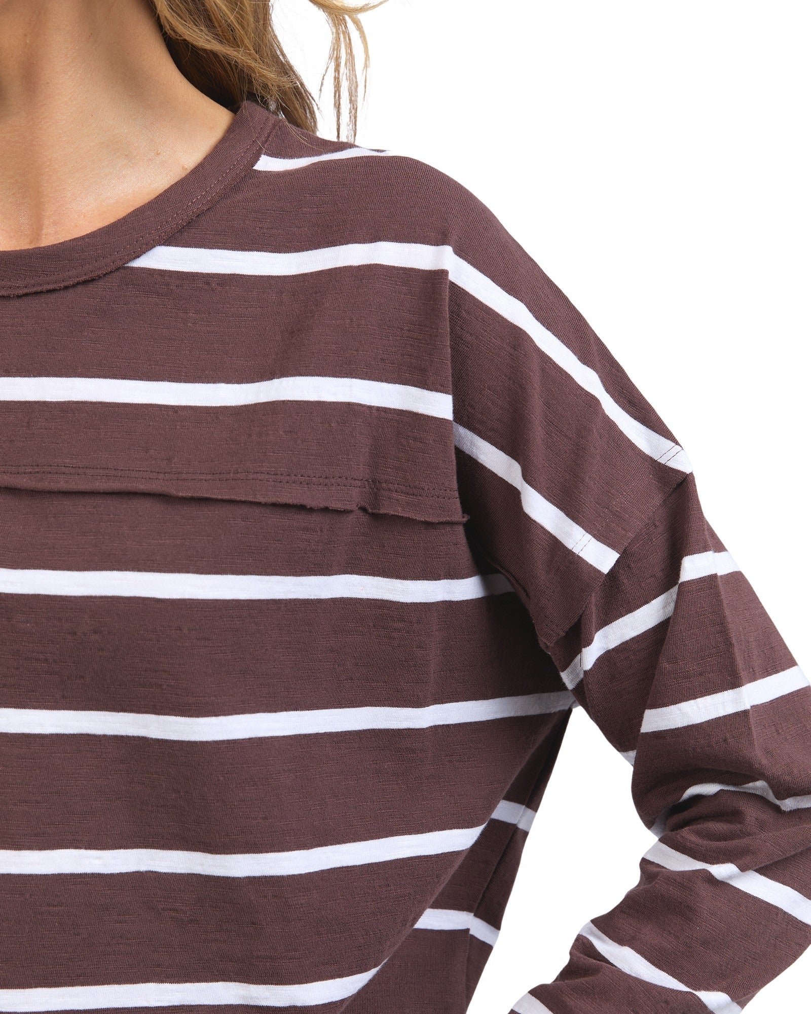 Foxwood - Jayne Stripe Throw On Top - Chocolate