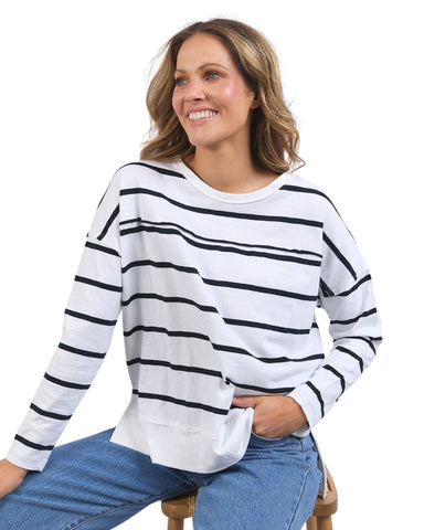 Foxwood - Jayne Stripe Throw On Top - White