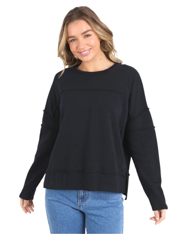 Jayne Throw On Fleece Black