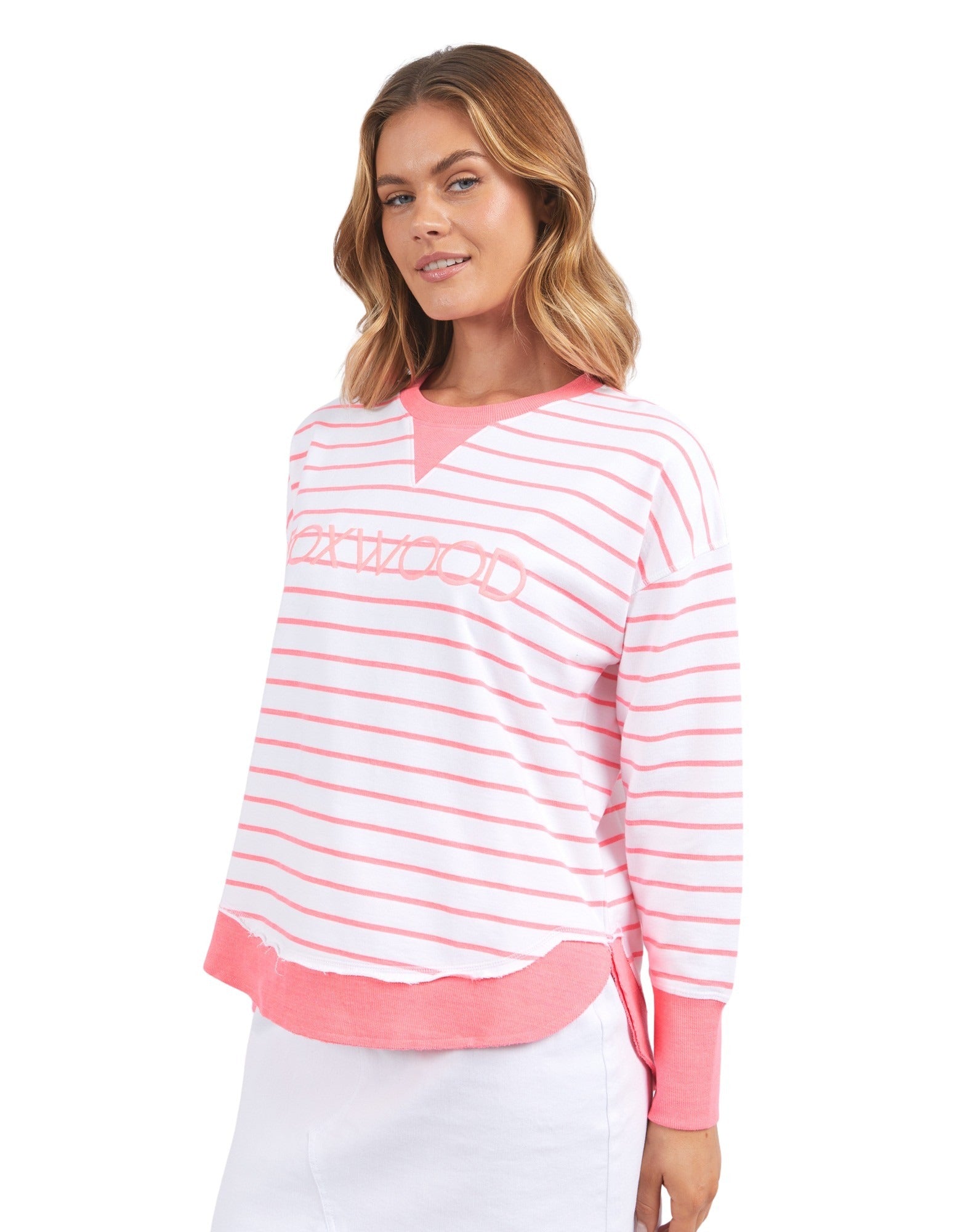 Foxwood Simplified Crew - Stripe Neon Pink - NEW COLOUR!