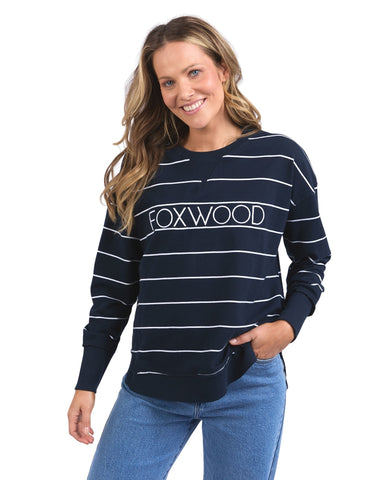 Foxwood Simplified Crew - Stripe Navy with White - NEW COLOUR!