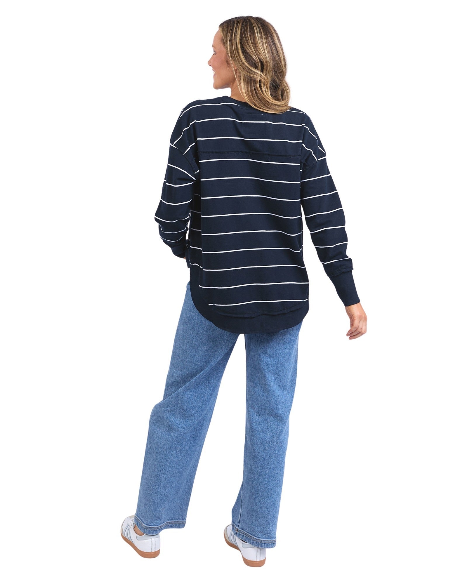 Foxwood Simplified Crew - Stripe Navy with White - NEW COLOUR!