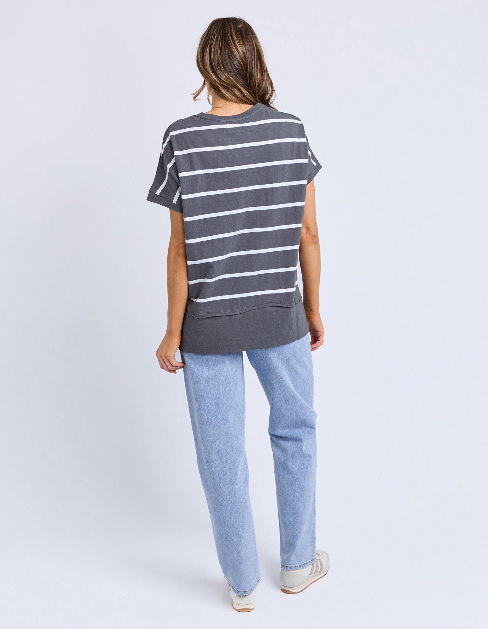 Foxwood - Allison Stripe Tee - Charcoal