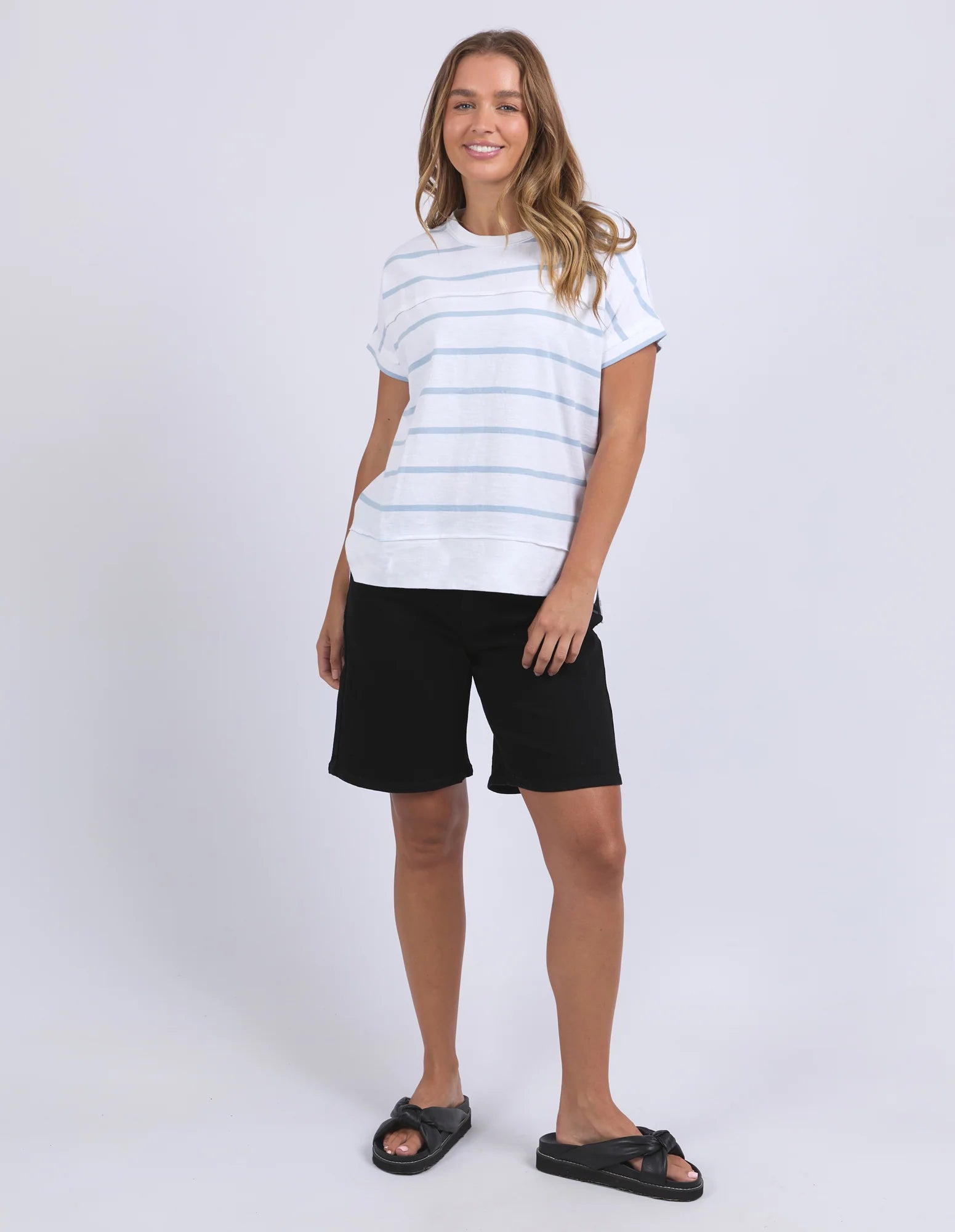 Foxwood - Allison Stripe Tee - Sky