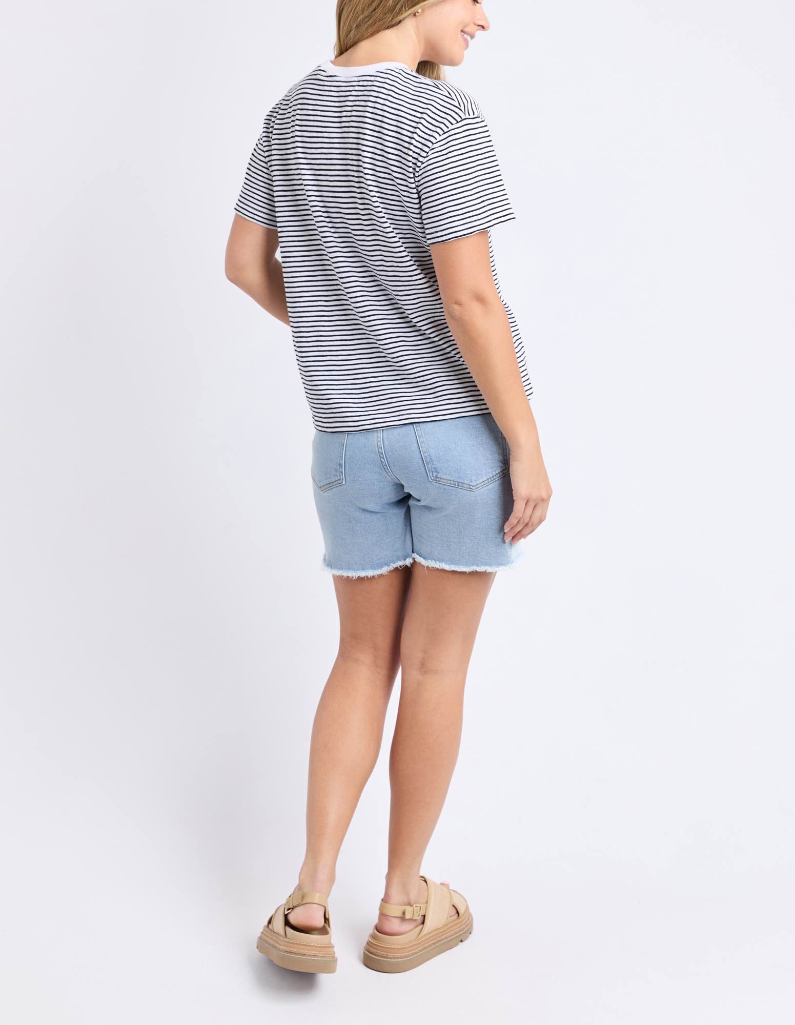 Foxwood - Hutch Stripe Tee - White