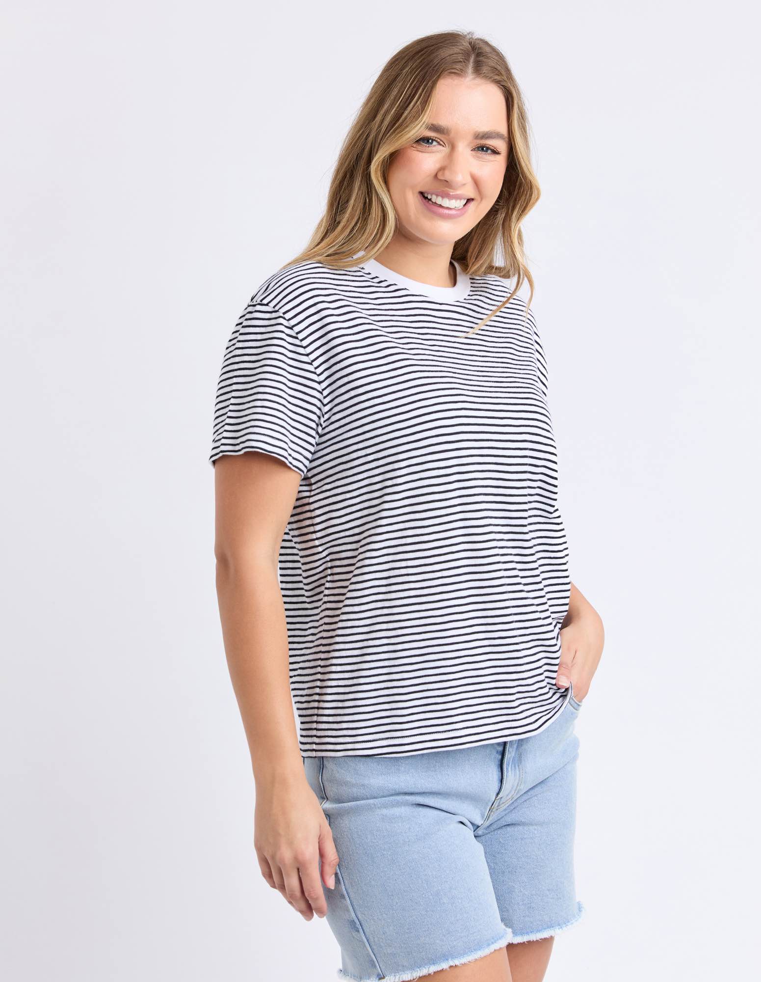 Foxwood - Hutch Stripe Tee - White