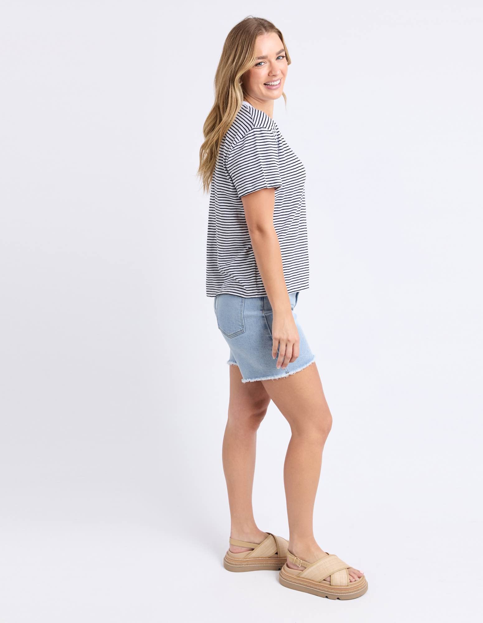 Foxwood - Hutch Stripe Tee - White