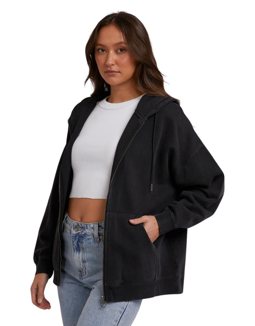 All About Eve - Oversized Zip Thru Hoody - Black