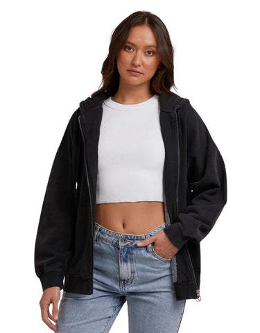 All About Eve - Oversized Zip Thru Hoody - Black