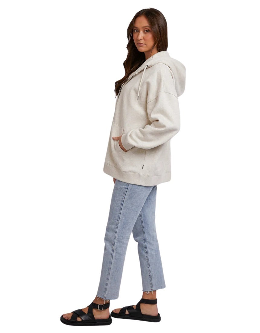 All About Eve - Oversized Zip Thru Hoody - Oatmeal - Last One Size 10!