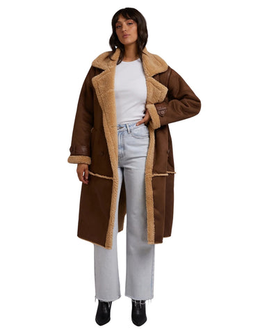 All About Eve - Mia Sherpa Coat - Brown