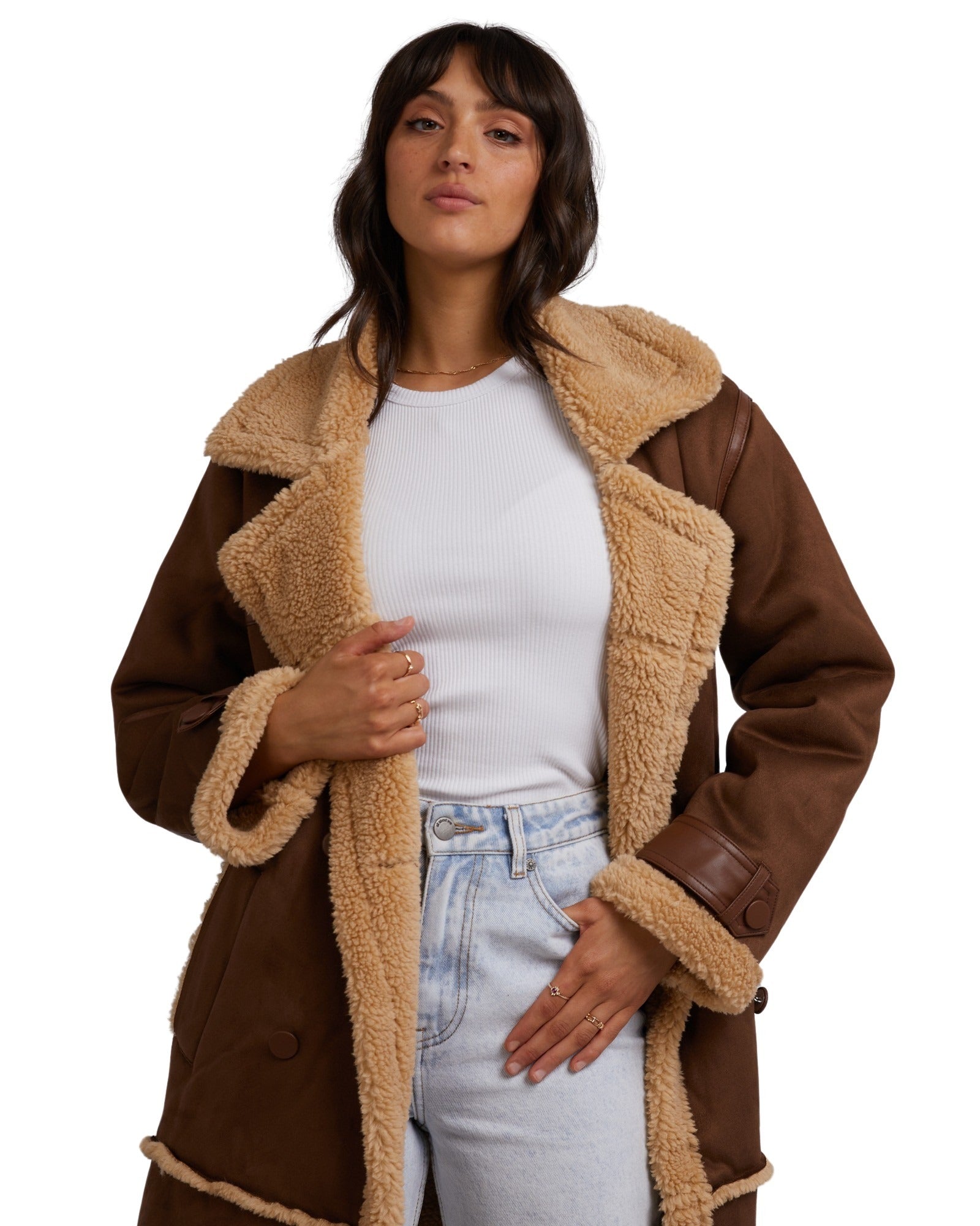 All About Eve - Mia Sherpa Coat - Brown