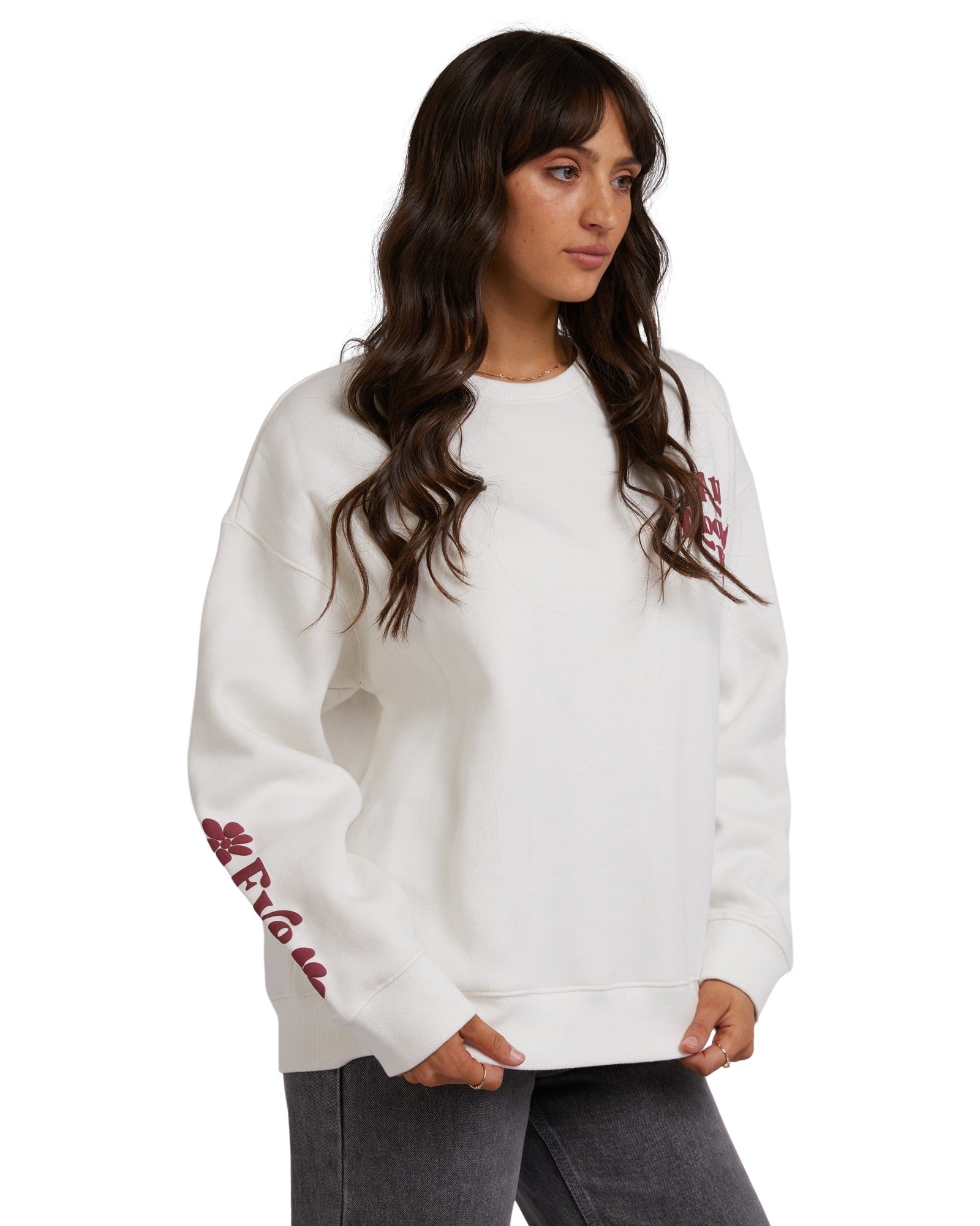 All About Eve - Julia Oversized Crew - Vintage White