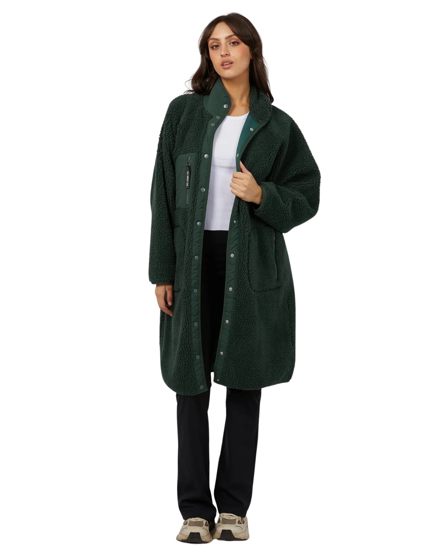 All About Eve - AAE Active Teddy Longline Jacket - Green