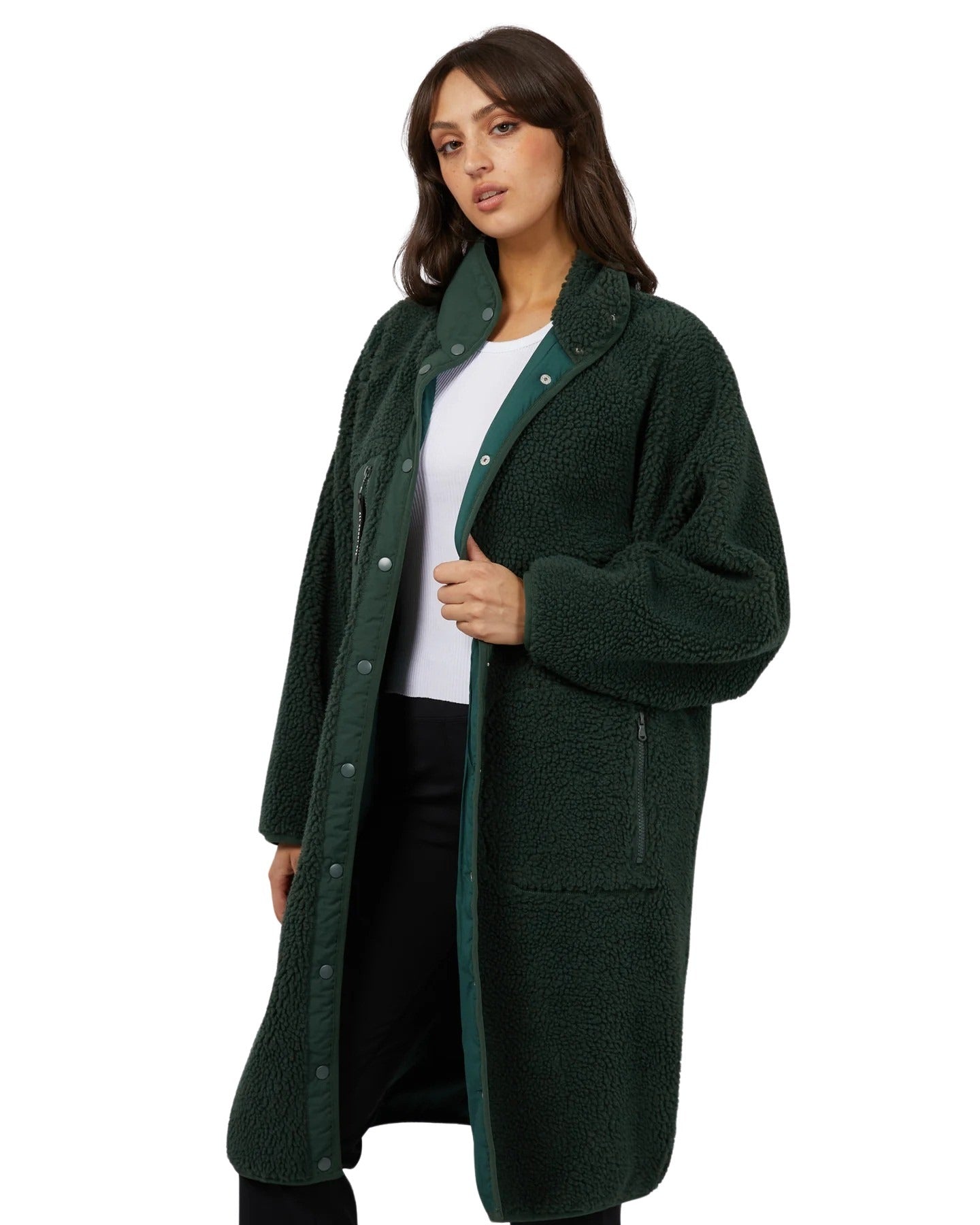 All About Eve - AAE Active Teddy Longline Jacket - Green