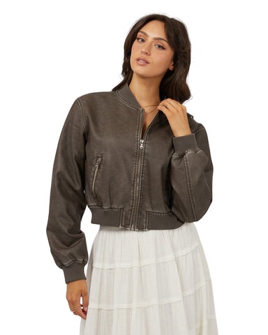 All About Eve - Knox Bomber Jacket - Charcoal