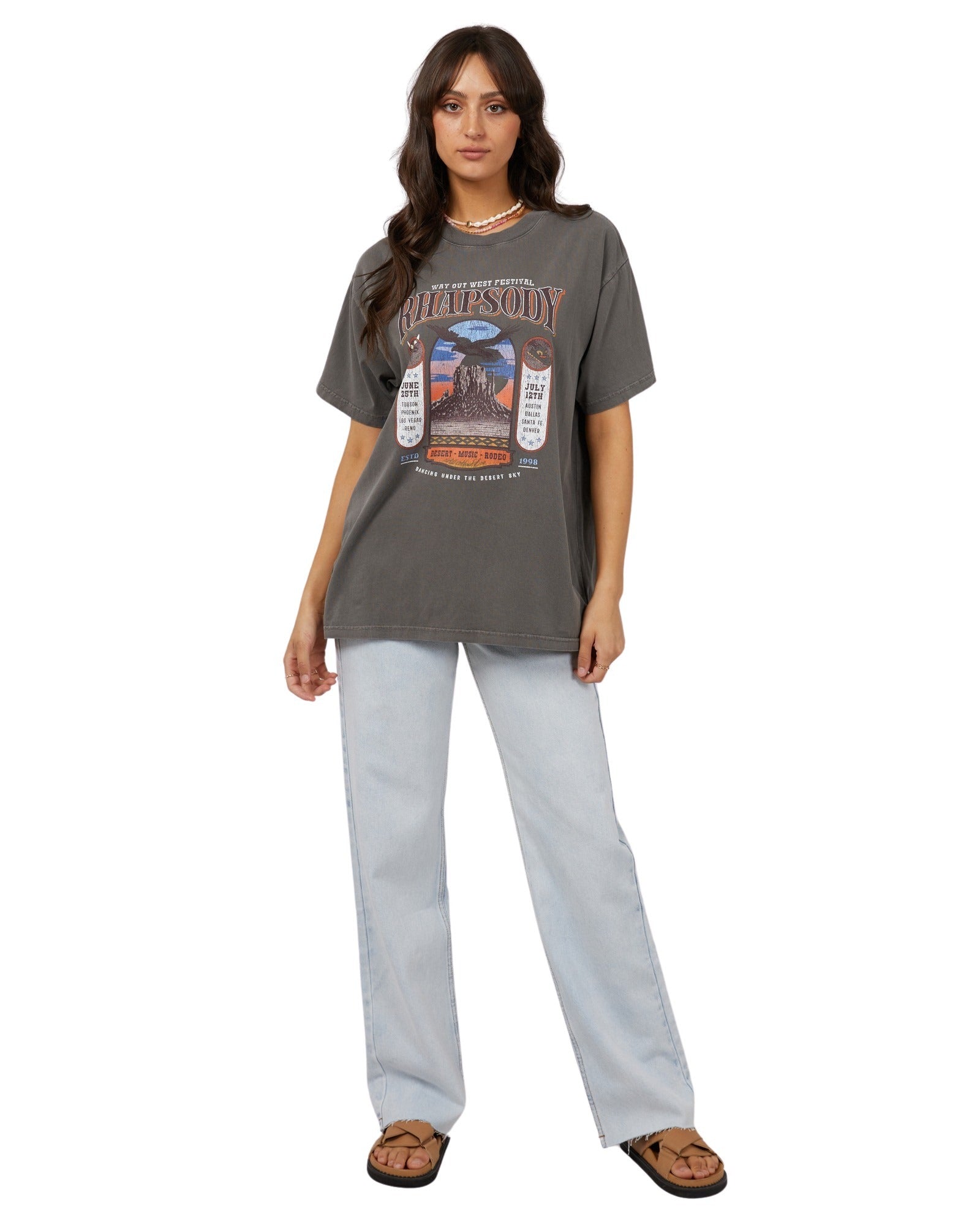 All About Eve - Sky Dance Oversized Tee - Charcoal