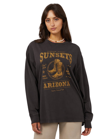 All About Eve - Birdie Long Sleeve Tee - Washed Black